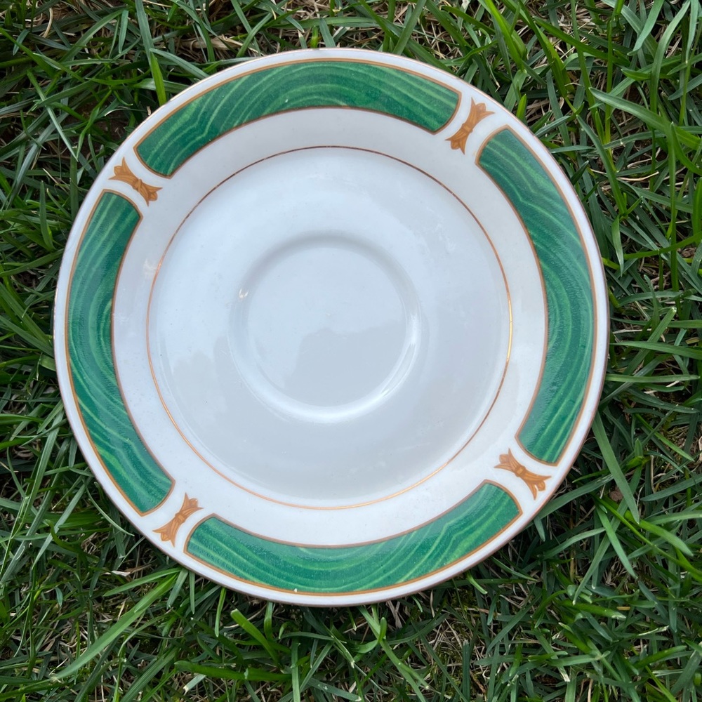 Majesty Fine China Malachite Green Set Gold Trim 8420